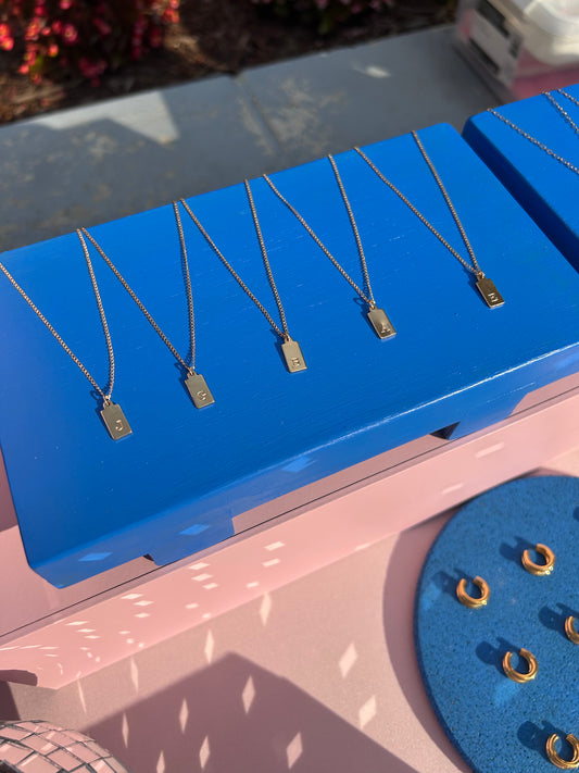 Initial Stamped Necklace