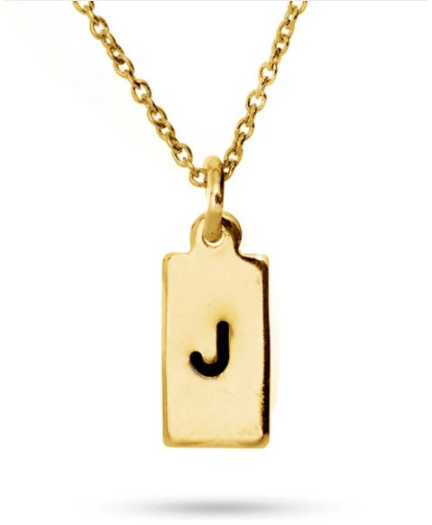 Initial Stamped Necklace